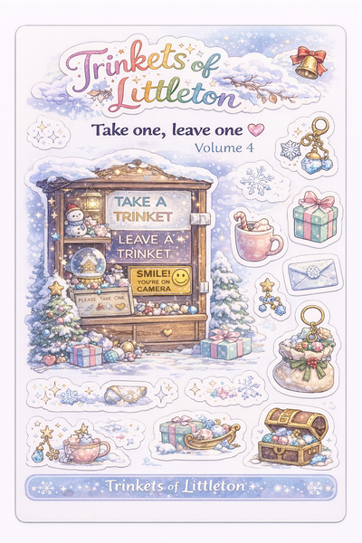 👉 Trinkets of Littleton Sticker Sheet – Volume 4 (Winter Collection)